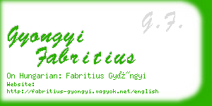 gyongyi fabritius business card
